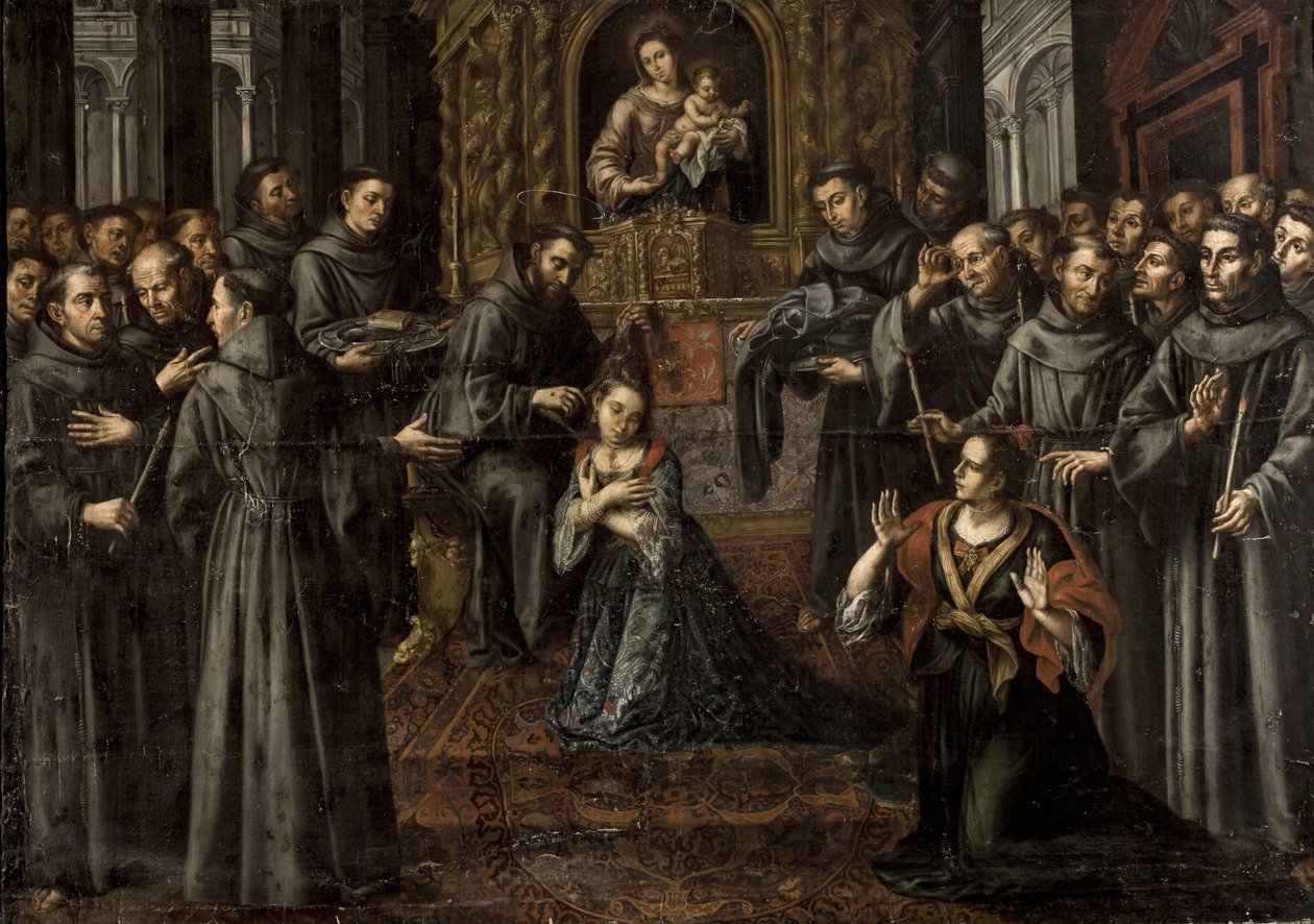 Santa Clara de Assis (1194-1253) - Barroco: A profissão de Santa Clara de Ruiz Soriano, Juan (1701-1763) de Juan Ruiz Soriano