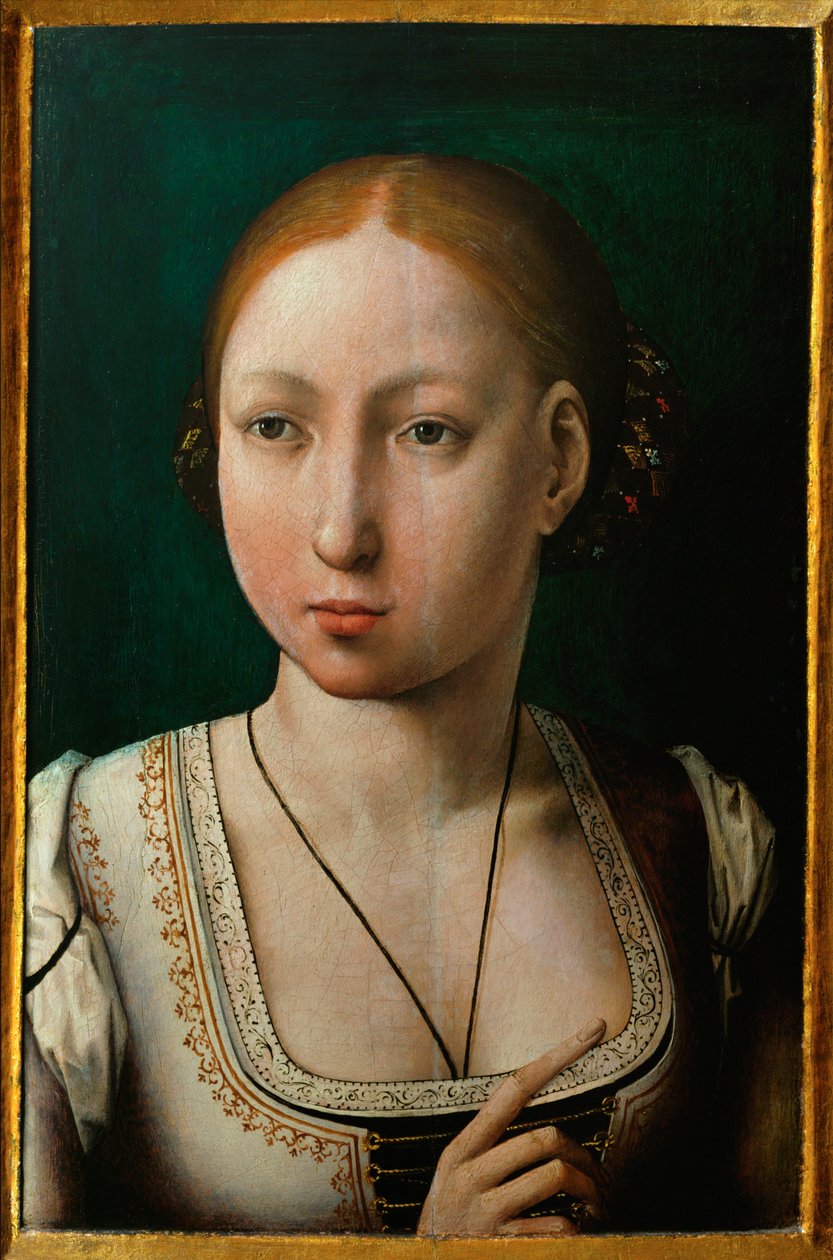 Juana, a Louca, esposa de Filipe, o Belo, filha de Isabel de Castela ... de Juan de (attr. to) Flandes