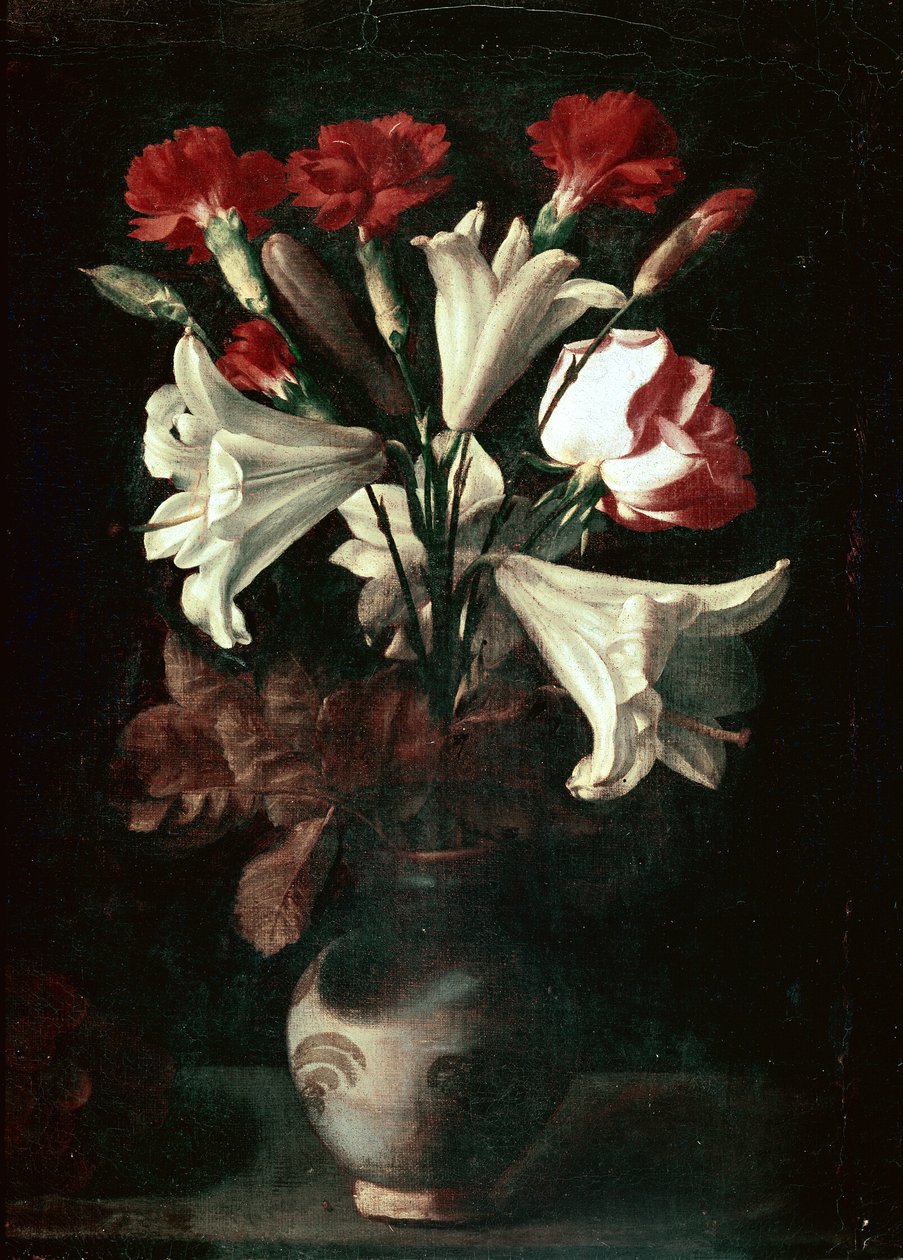 Florero (Lírios e cravos num vaso) de Juan de (attr. to) Zurbaran