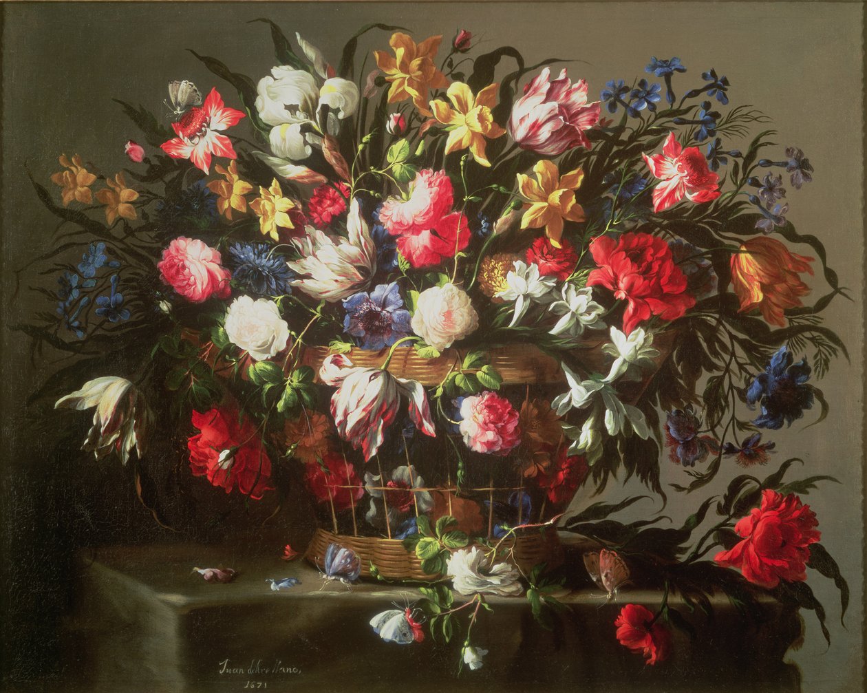 Cesta com Flores de Juan de Arellano