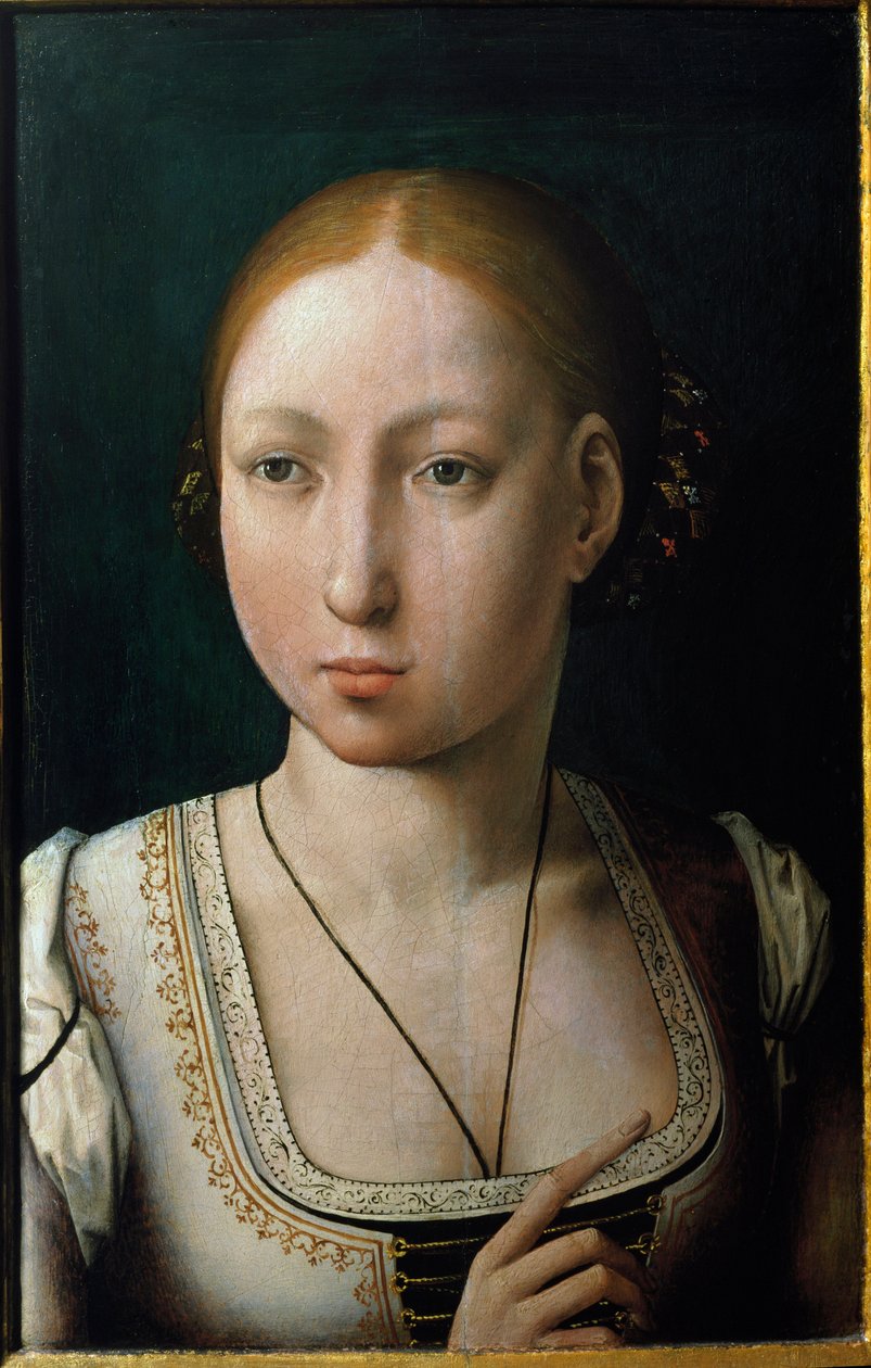 Retrato de Joana I de Castela, chamada Joana, a Louca. de Juan de Flandes