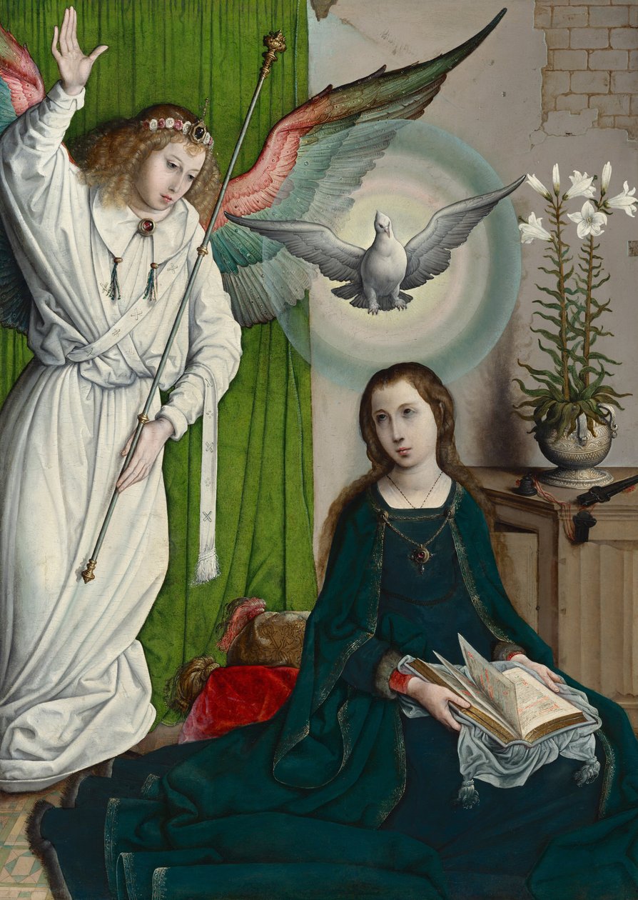 A Anunciação, c.1508-1519 (óleo sobre painel) de Juan de Flandes