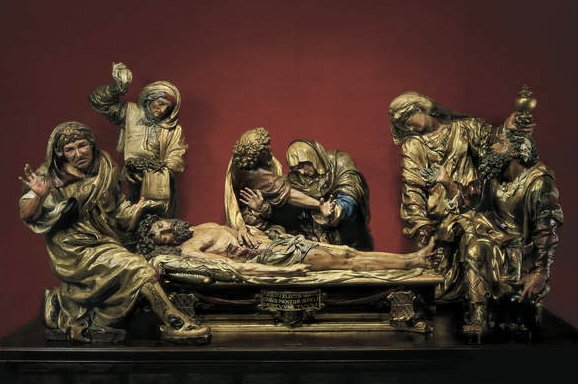 O Entombment de Cristo (madeira policromada) (veja também 187574) de Juan de Juni
