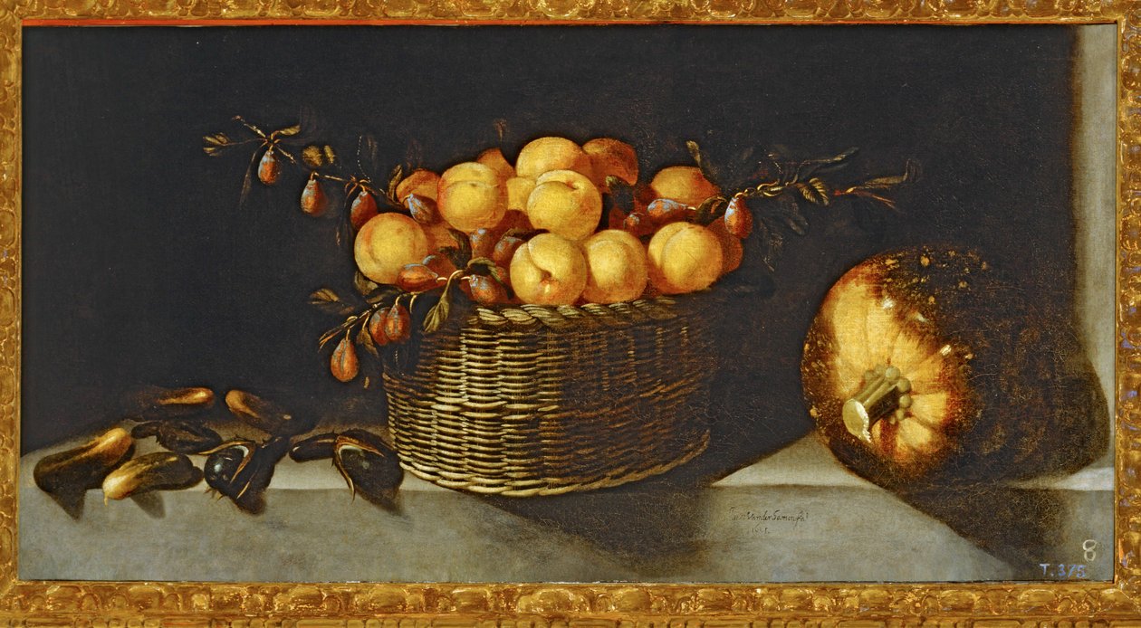 Natureza-morta com frutos ... (pintura sobre tela) de Juan van der Hamen y Leon
