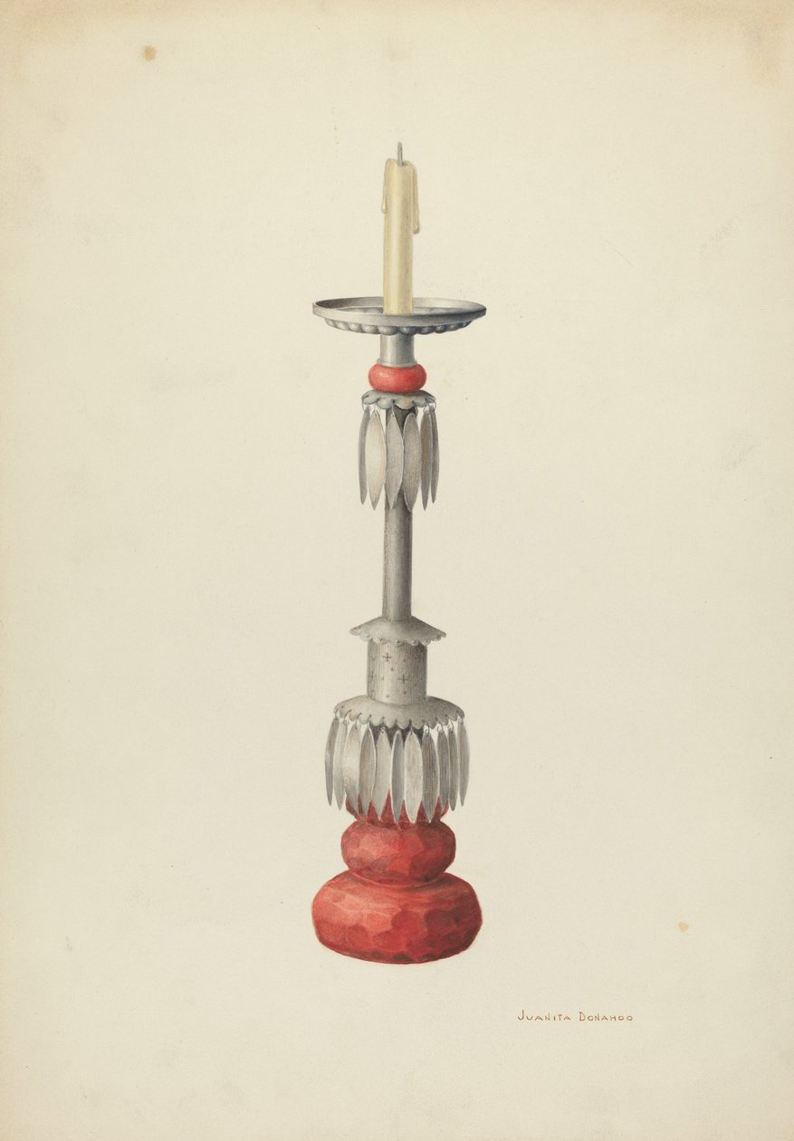 Candelabro Um de um Par, c. 1941. de Juanita Donahoo