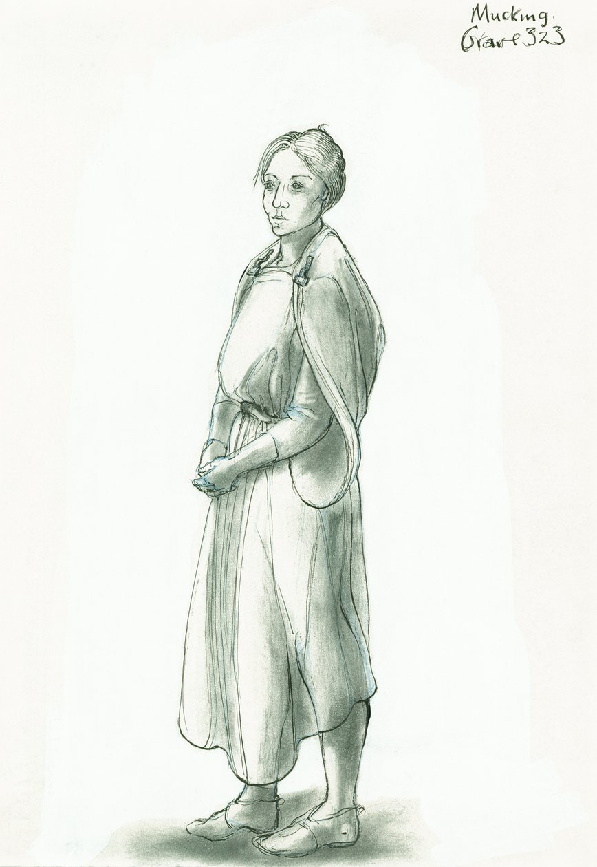 mulher anglo-saxônica, c5-10 século, c1990-2010 de Judith Dobie