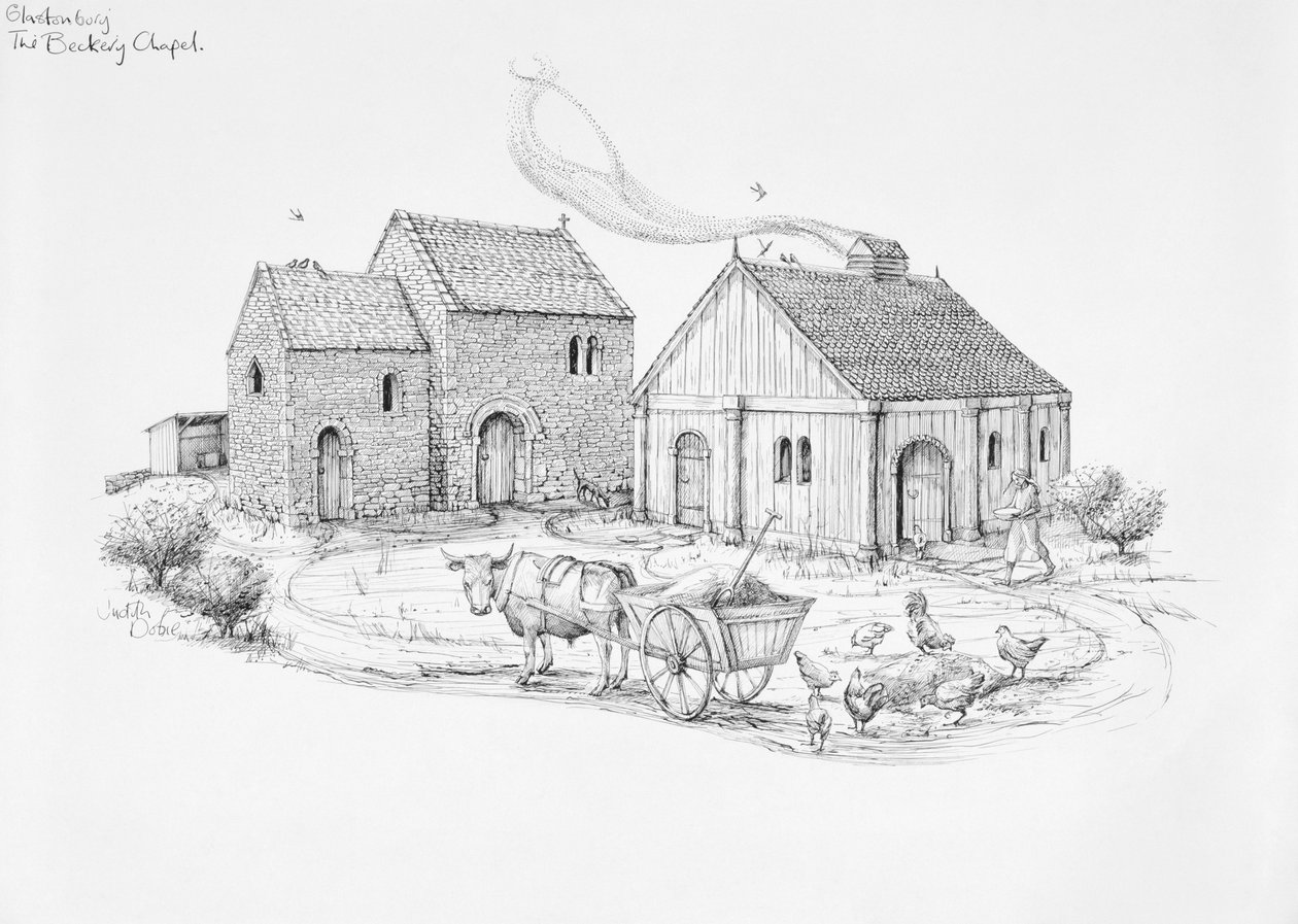 Beckery Chapel, Glastonbury, c5º-6º século, 1990-2010 de Judith Dobie