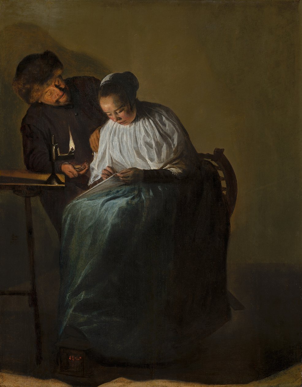 Homem oferecendo dinheiro a uma jovem, 1631 de Judith Leyster