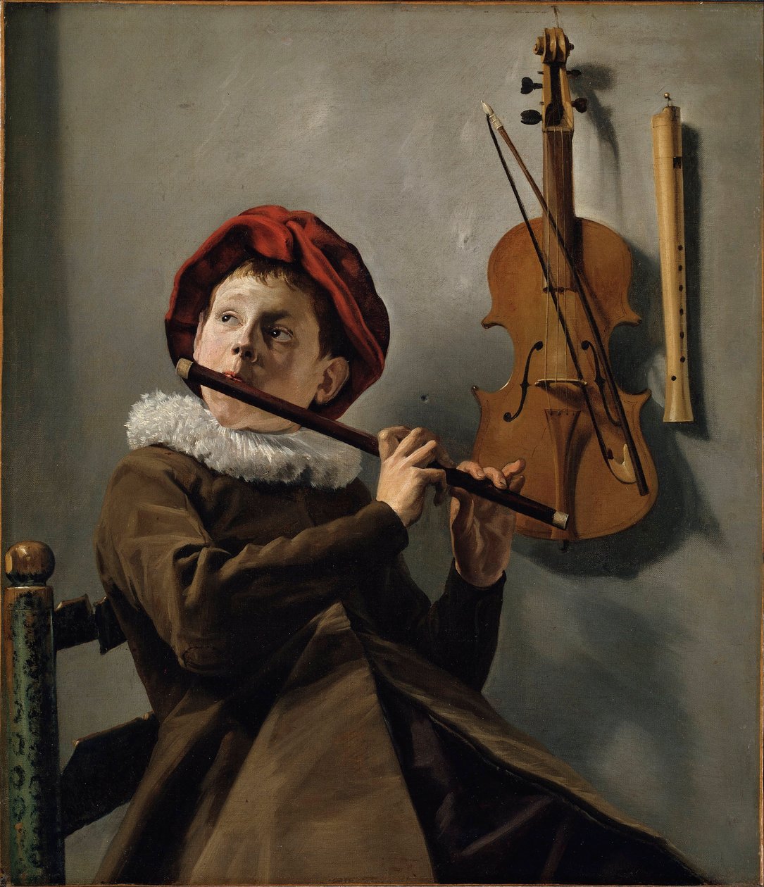 "Petit garcon jouant de la flute" (Menino tocando flauta) Peinture de Judith Leyster (1609-1660) vers 1630 - Óleo sobre tela - 73x62 - Nationalmuseum Stockholm de Judith Leyster