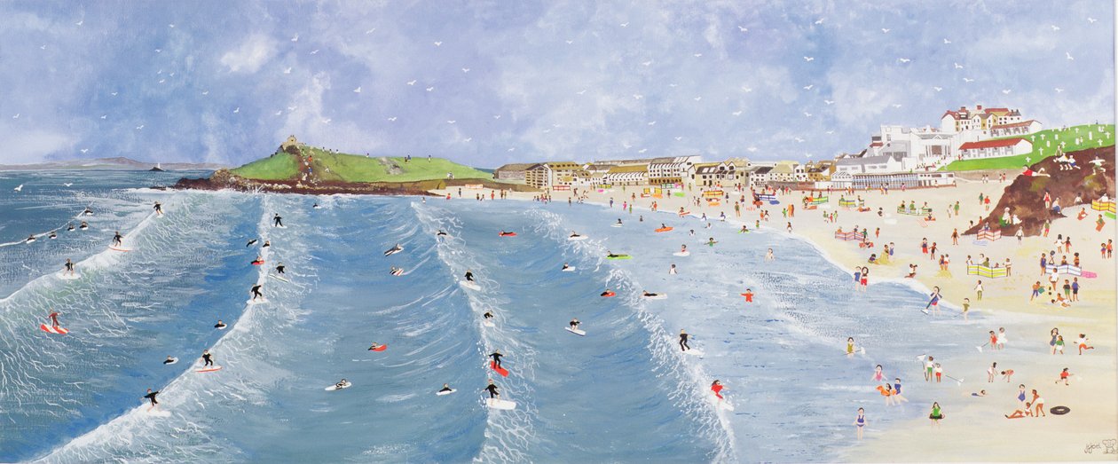 Surfando em Porthmeor de Judy Joel