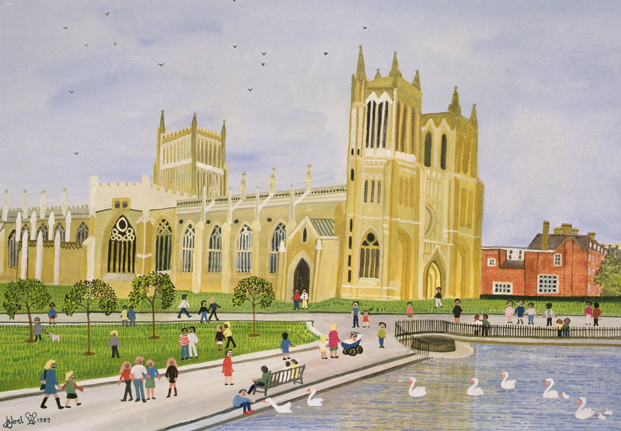 Catedral de Bristol e College Green, 1989 de Judy Joel