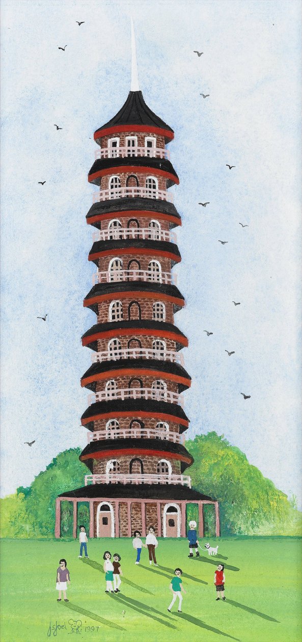 Kew Pagoda, 2009 (guache no papel) de Judy Joel