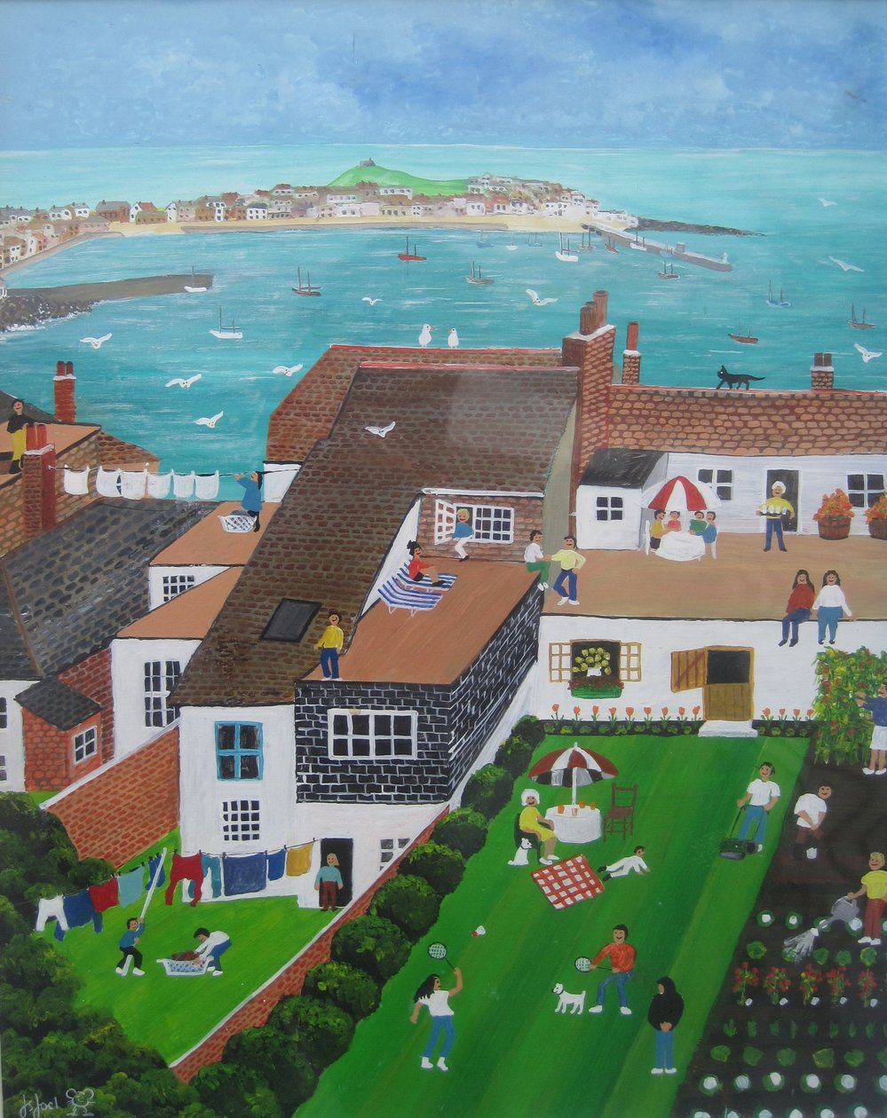 St Ives, Cornwall, 2008 (acrílico a bordo) de Judy Joel