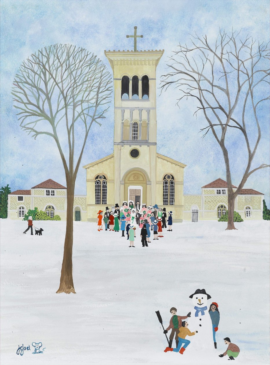 Igreja de São Rafael, Kingston, 2009 (Gouache no papel) de Judy Joel