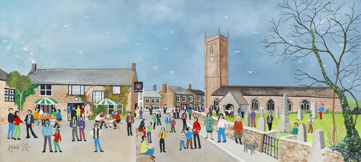 Domingo em Paul Village, 2009 (Gouache no papel) de Judy Joel