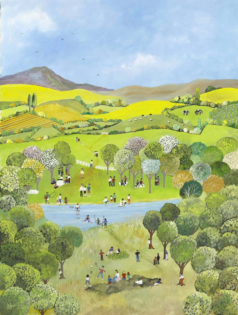 Picnics de domingo, 2009 (Gouache no papel) de Judy Joel