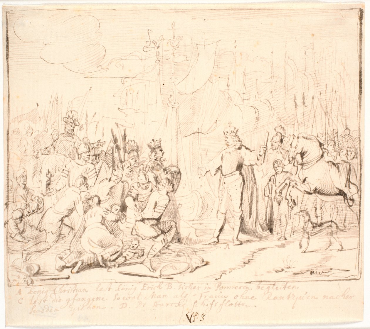 Christian I ordena ao rei sueco Erik marchar para a Pomerânia em 1449 de Jürgen Ovens