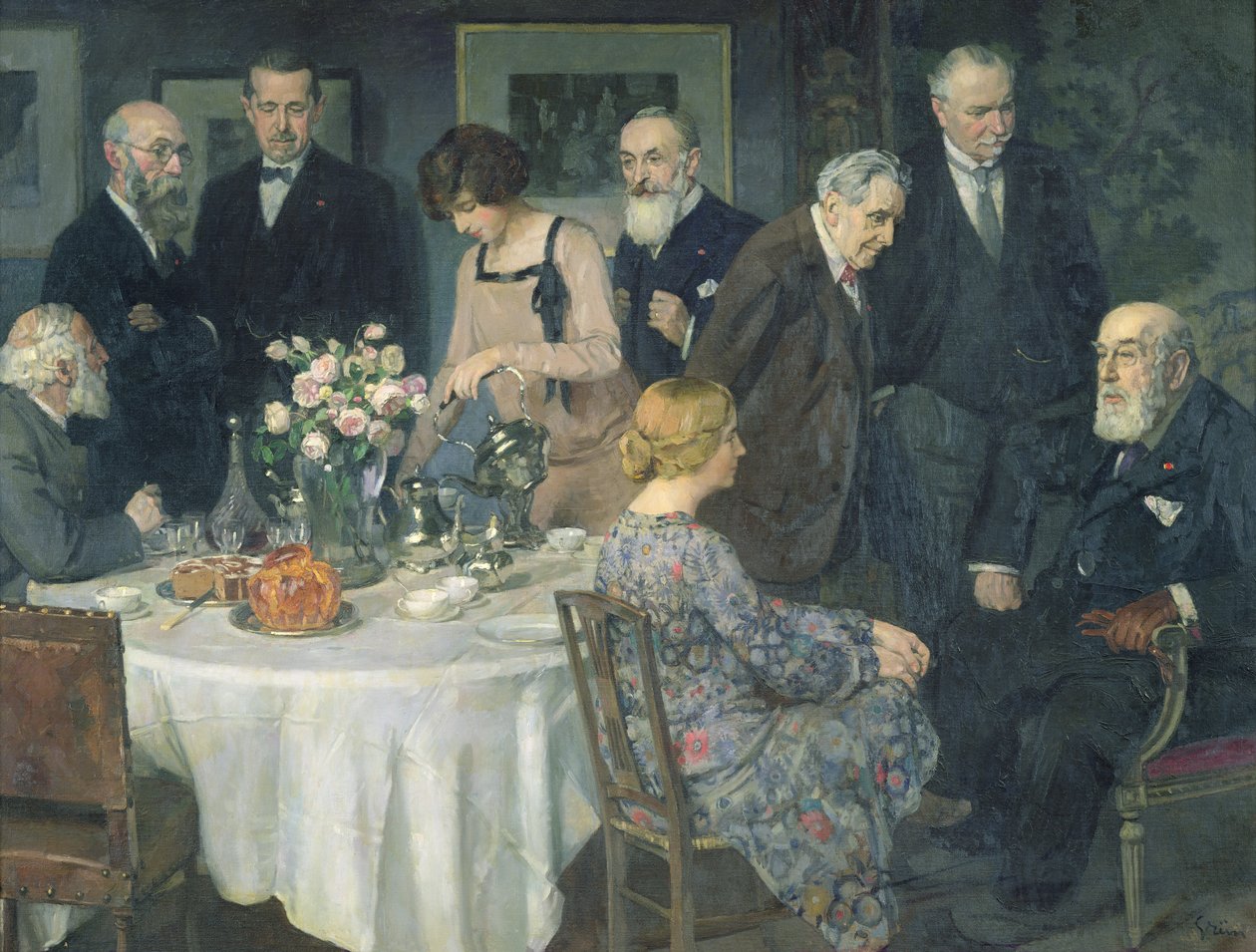 Um grupo de artistas, 1929 de Jules Alexandre Gruen or Grun
