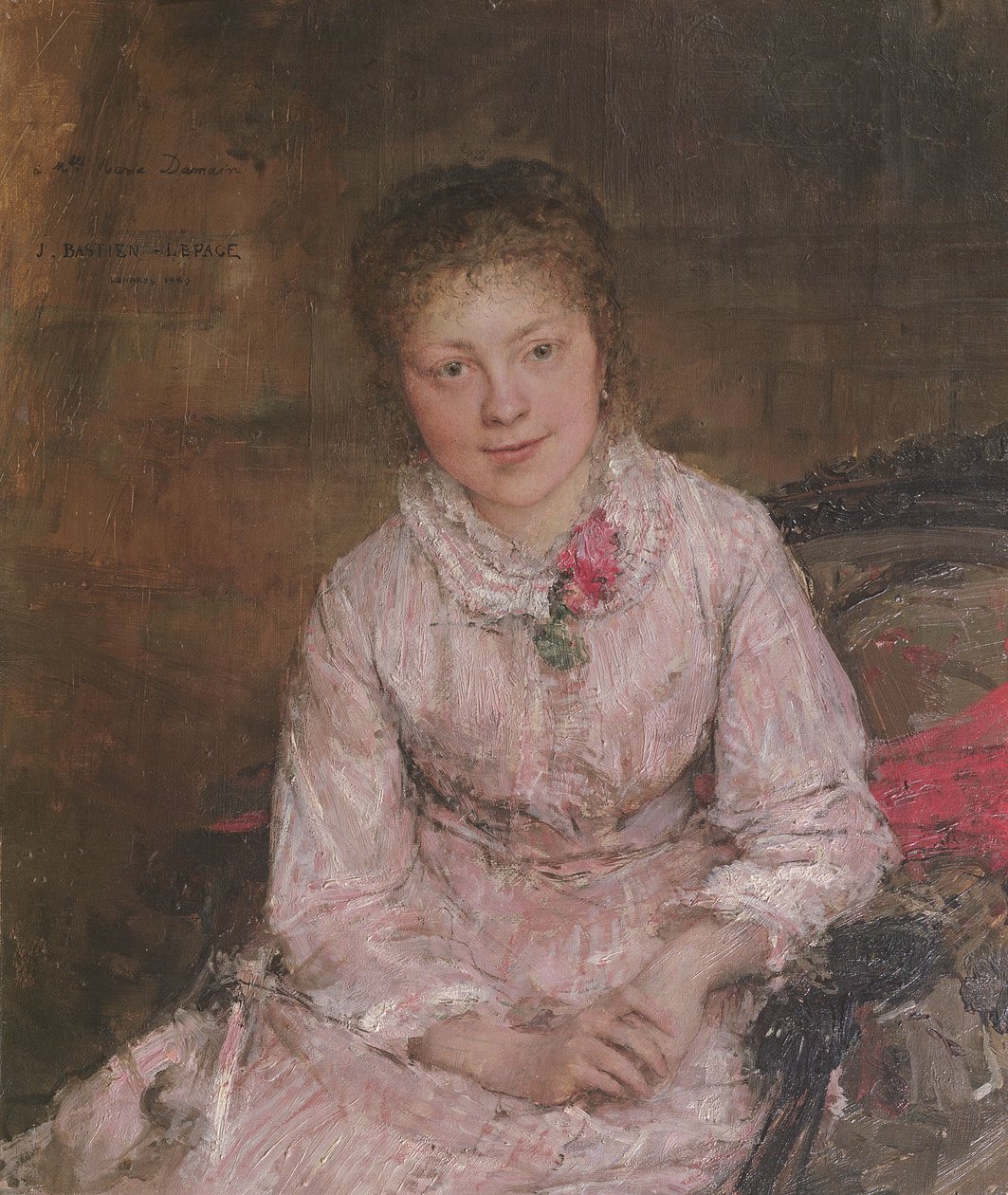 Retrato, de, um, mulher jovem de Jules Bastien Lepage