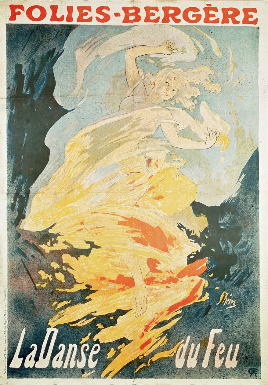 Folies Bergere: A Dança do Fogo, França 1897 de Jules Cheret