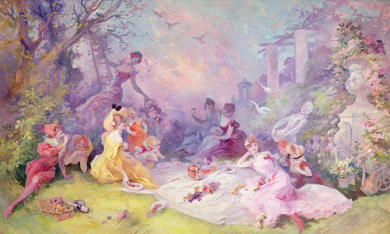&39;Almoço na grama&39;, 1904 de Jules Cheret