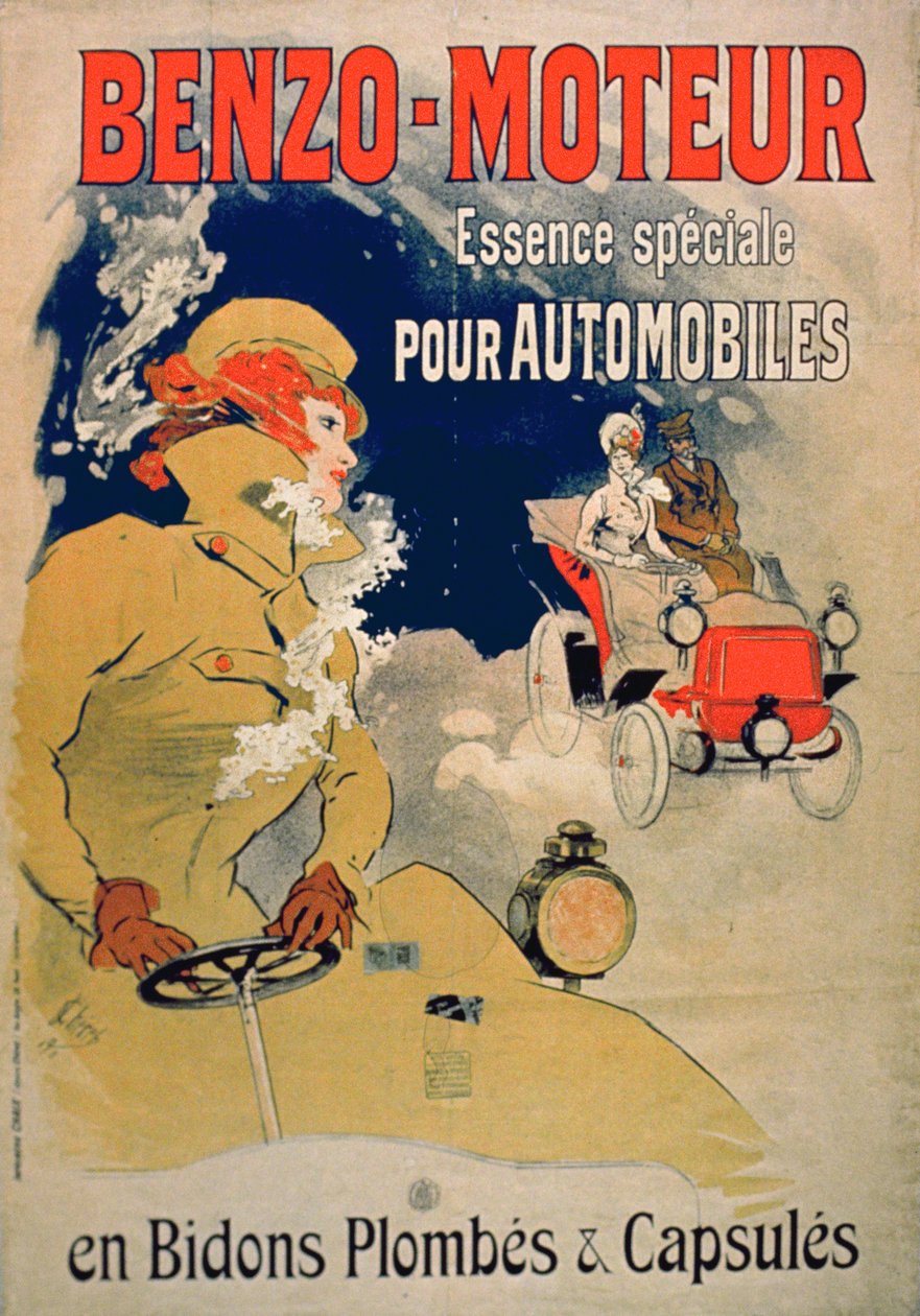 Poster publicidade &39;Benzo-Moteur&39; Motor Oil especialmente para automóveis, 1901 (cor litho.) de Jules Cheret