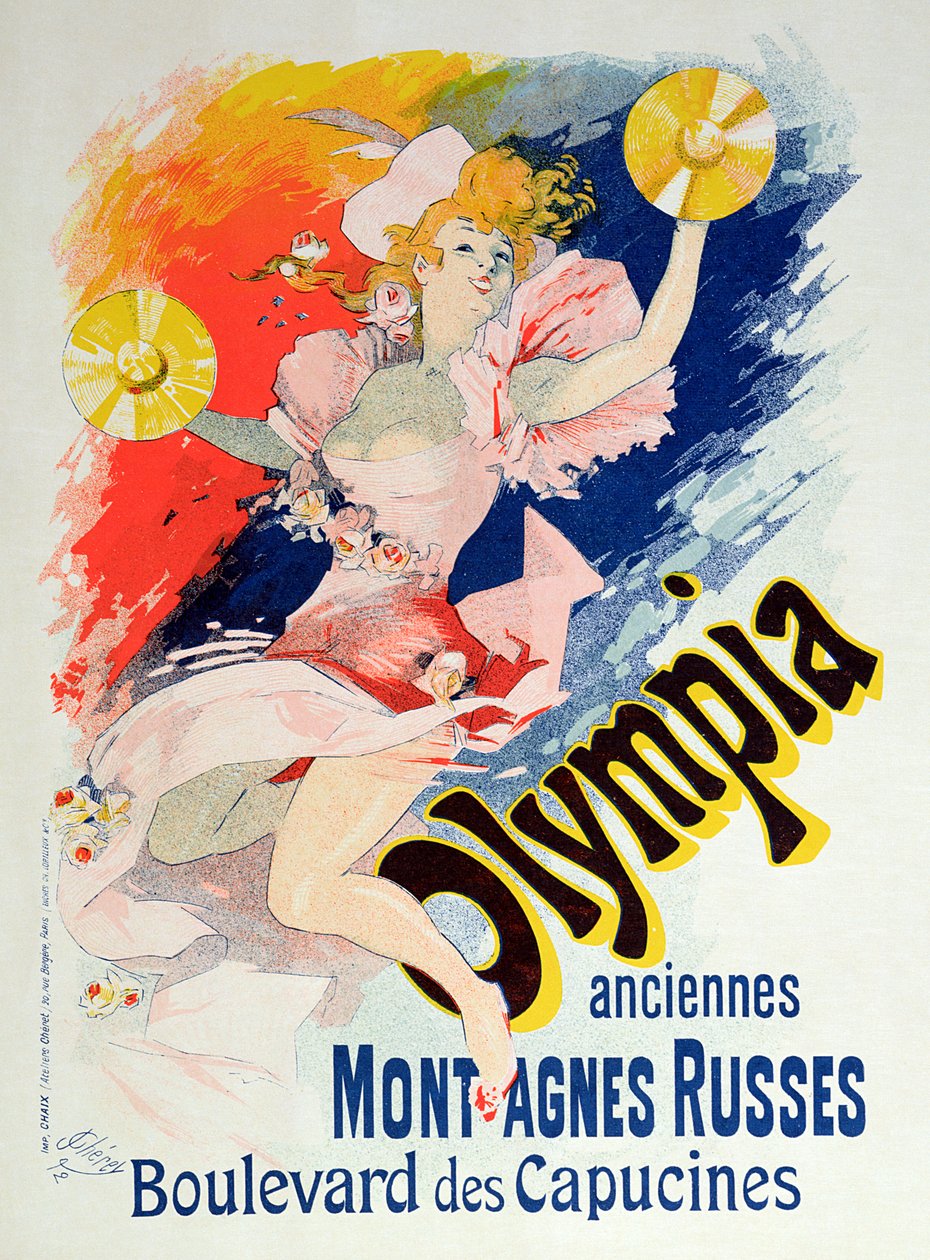 Cartaz publicitário &39;Olympia&39;, Boulevard des Capucines, 1892 de Jules Cheret