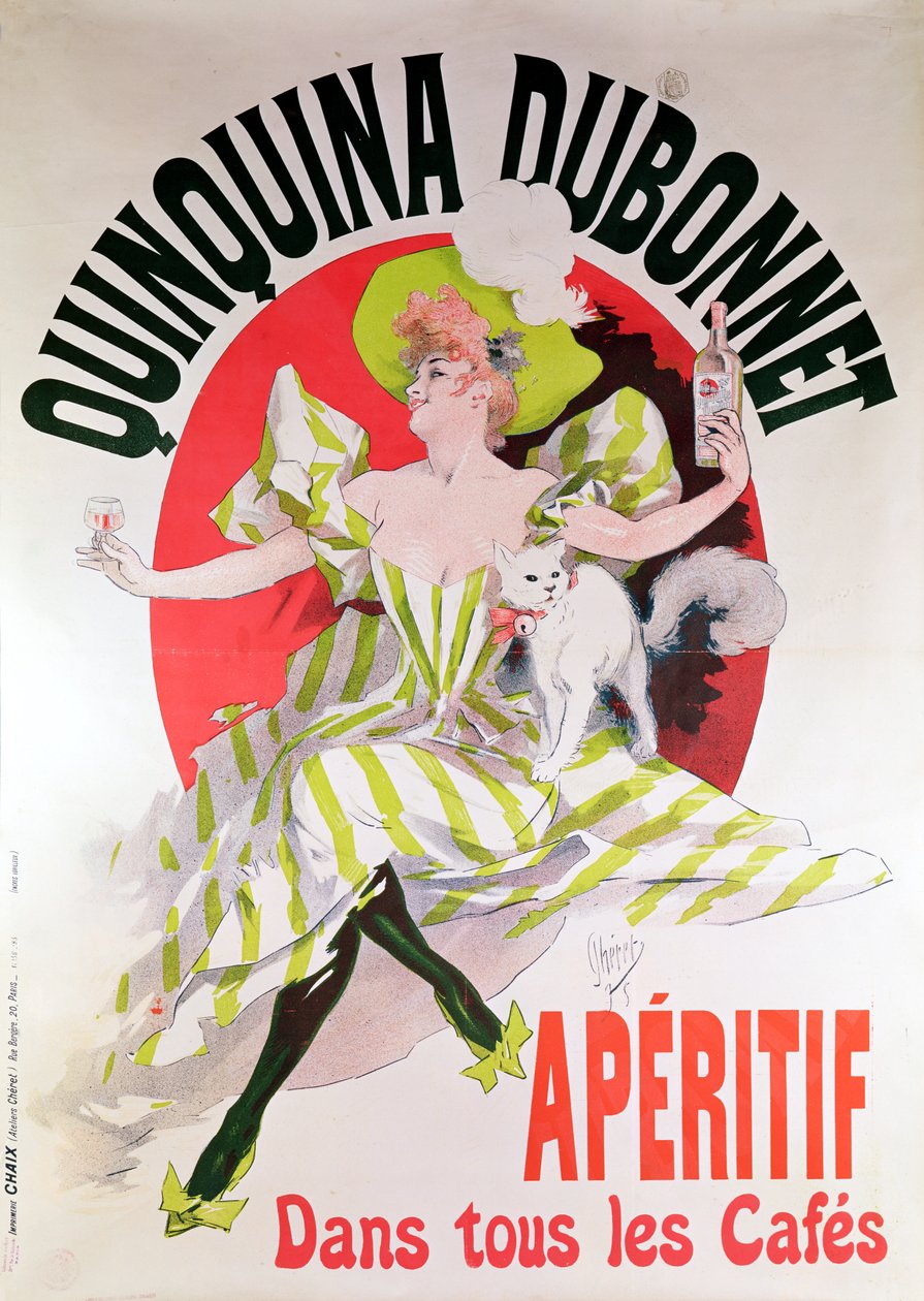 Publicidade de cartazes &39;Quinquina Dubonnet&39; aperitivo, 1895 de Jules Cheret