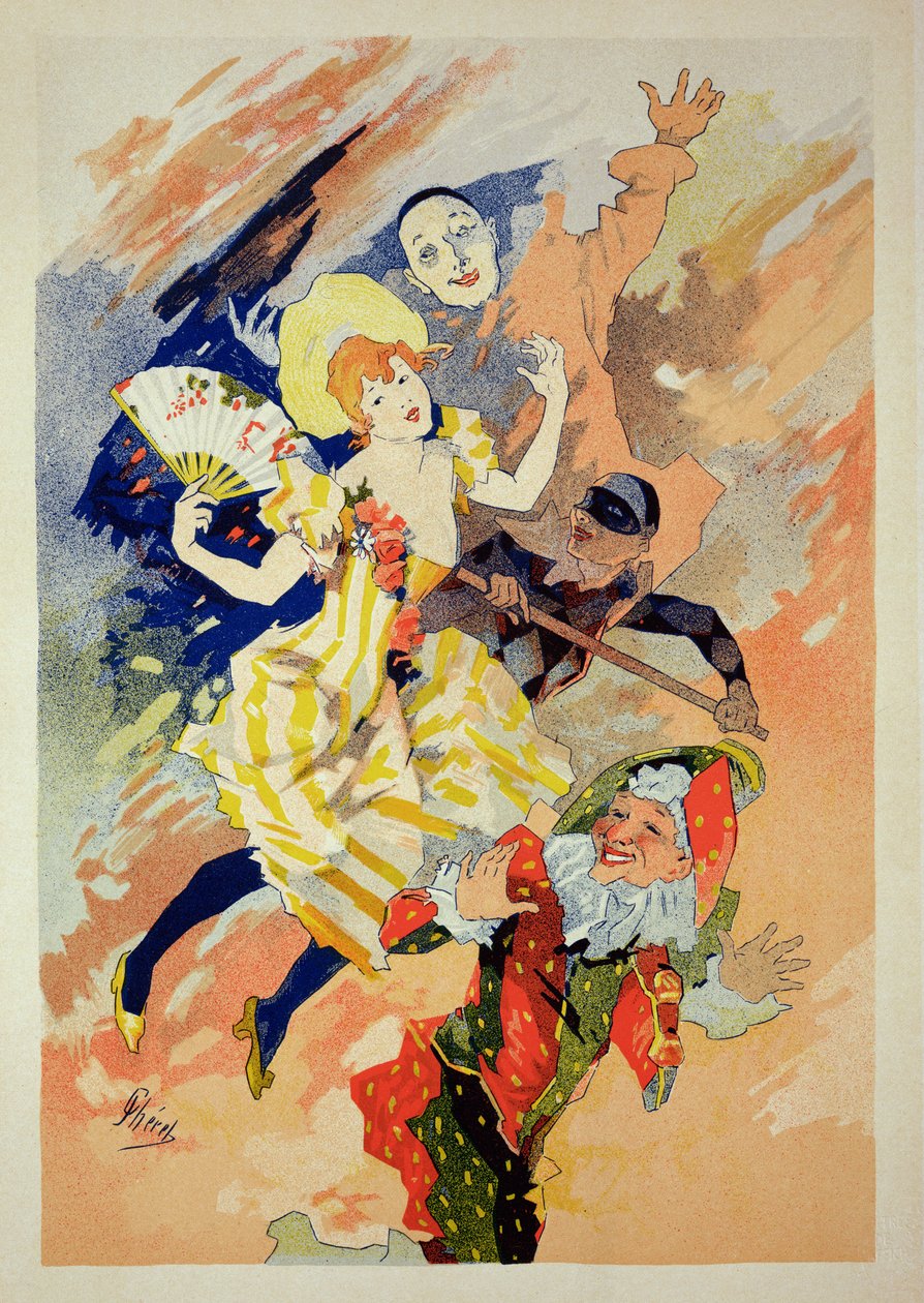 Reprodução de um cartaz para uma pantomima, 1891 de Jules Cheret