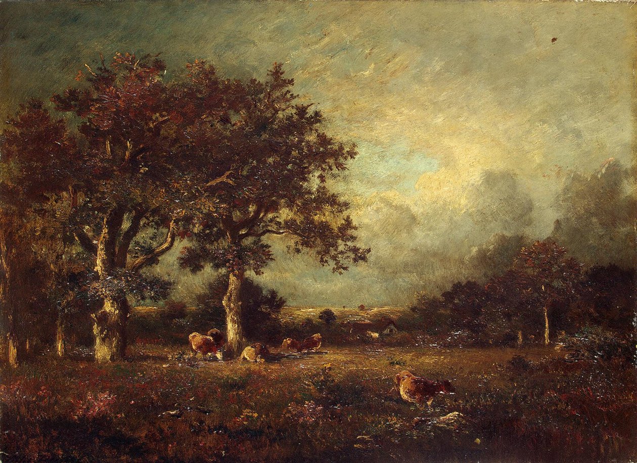 Francês: paisagem com vacas de Jules Dupré