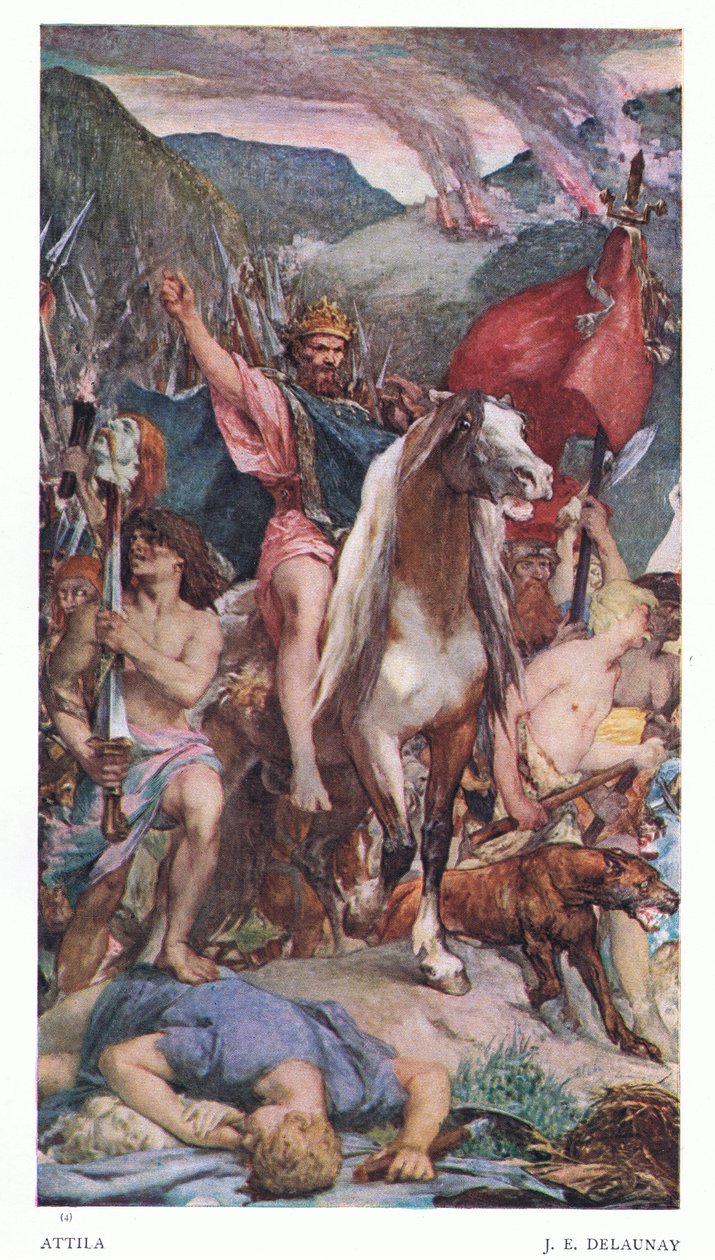 Átila em marcha para Paris, da The Gresham Publishing Company Ltd, 1920 de Jules Elie Delaunay