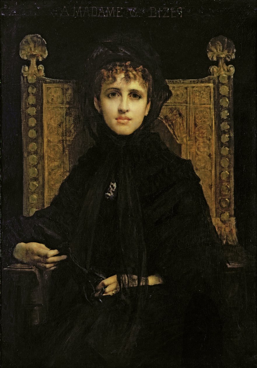 Retrato da Madame Georges Bizet (1849-1926) 1878 de Jules Elie Delaunay