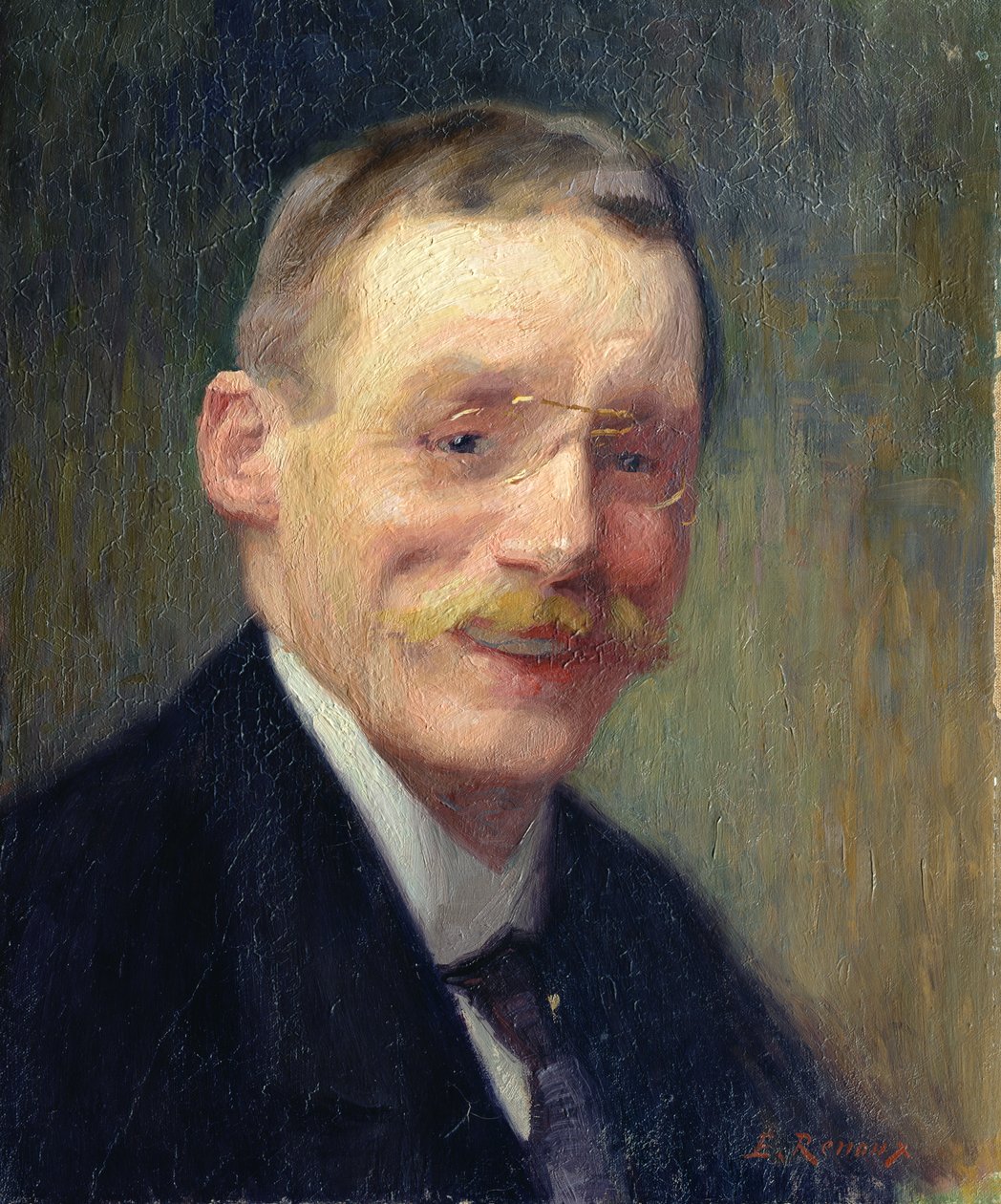 Auto-retrato, sorrindo de Jules Ernest Renoux