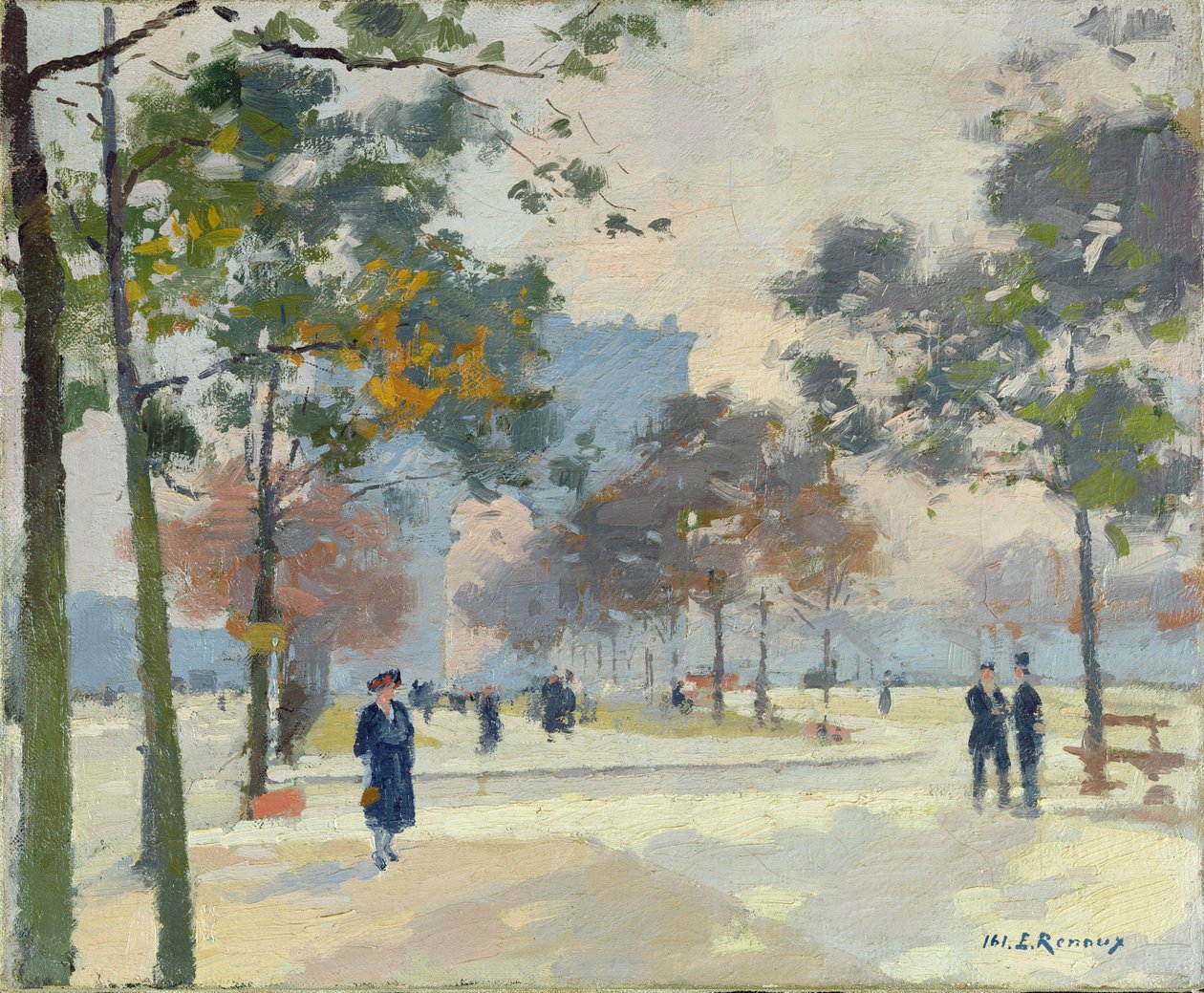 O Arco do Triunfo no Outono, Paris de Jules Ernest Renoux