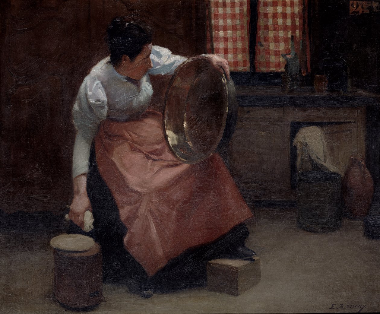 Mulher, scouring de Jules Ernest Renoux