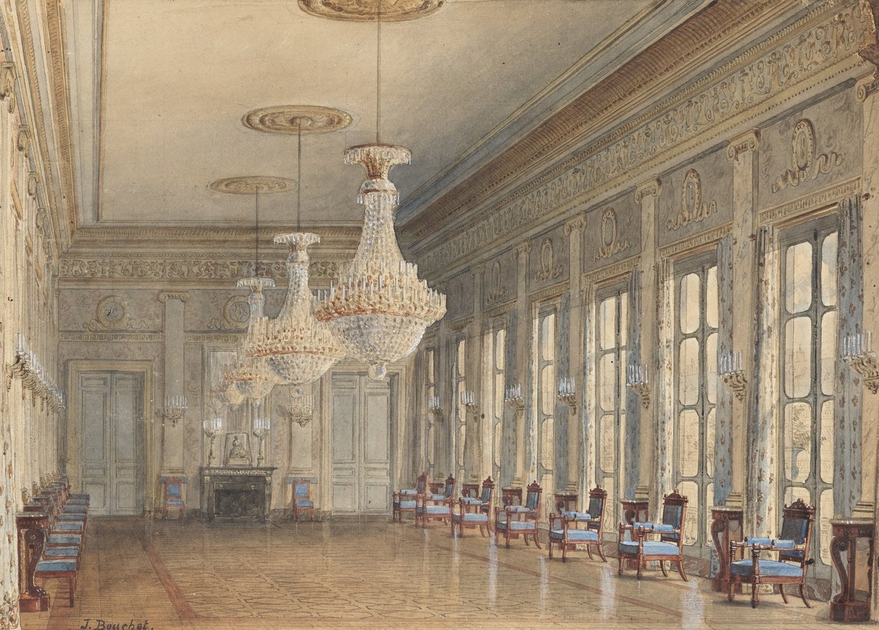 O Salão na Ala Montpensier, Palais Royal de Jules Frédéric Bouchet