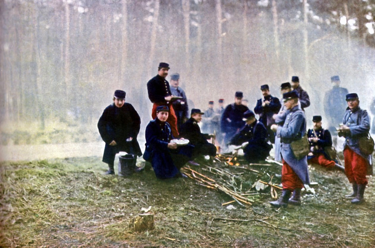 Soldados franceses, Marne, setembro de 1914 (autocrômico) de Jules Gervais Courtellemont