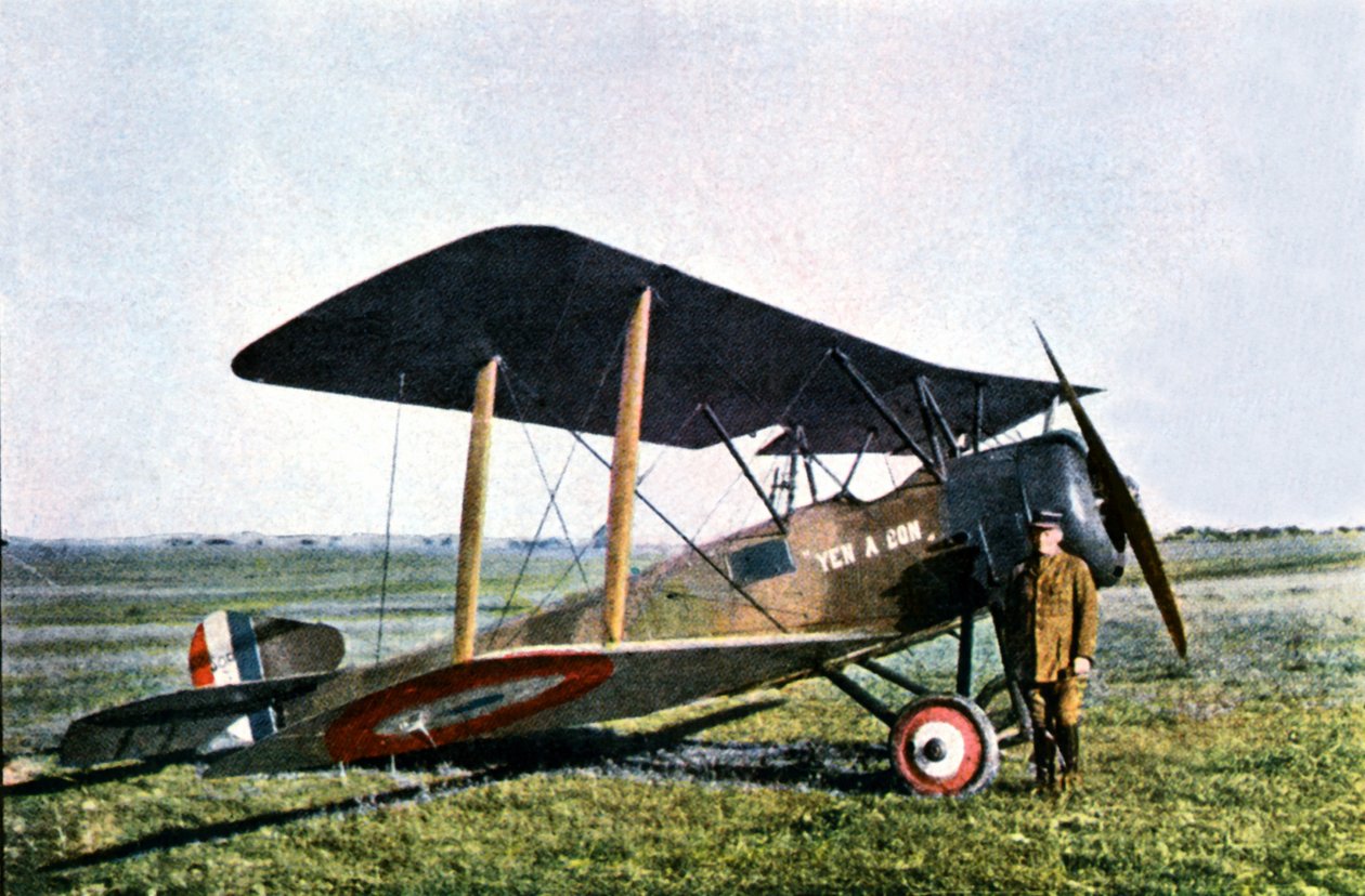O avião de combate Yen A Bon, um britânico construído Sopwith pilotado pelo tenente Pierre Daucourt, Verdun, 1916 (autocrômico) de Jules Gervais Courtellemont