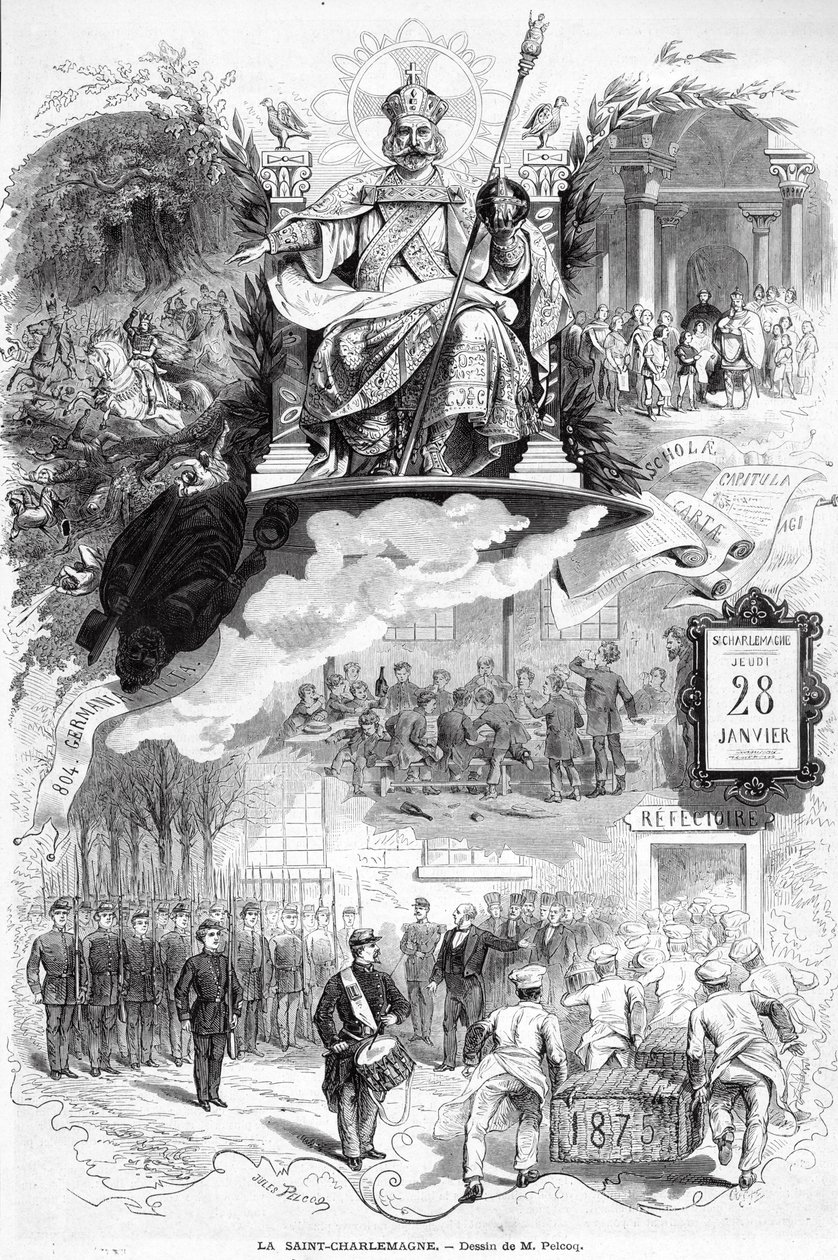 "São Carlos Magno", ilustração para "O Ilustre Mundo", 30 de janeiro de 1875 de Jules Pelcoq