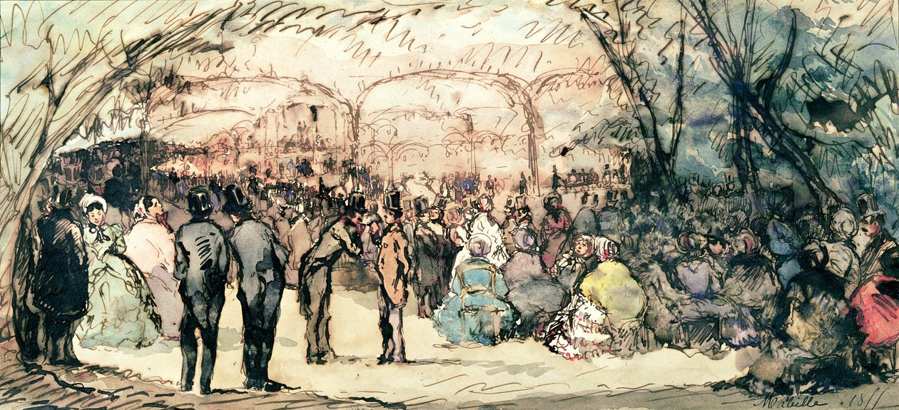 O Bal Mabille (caneta e tinta no papel) de Jules de Goncourt