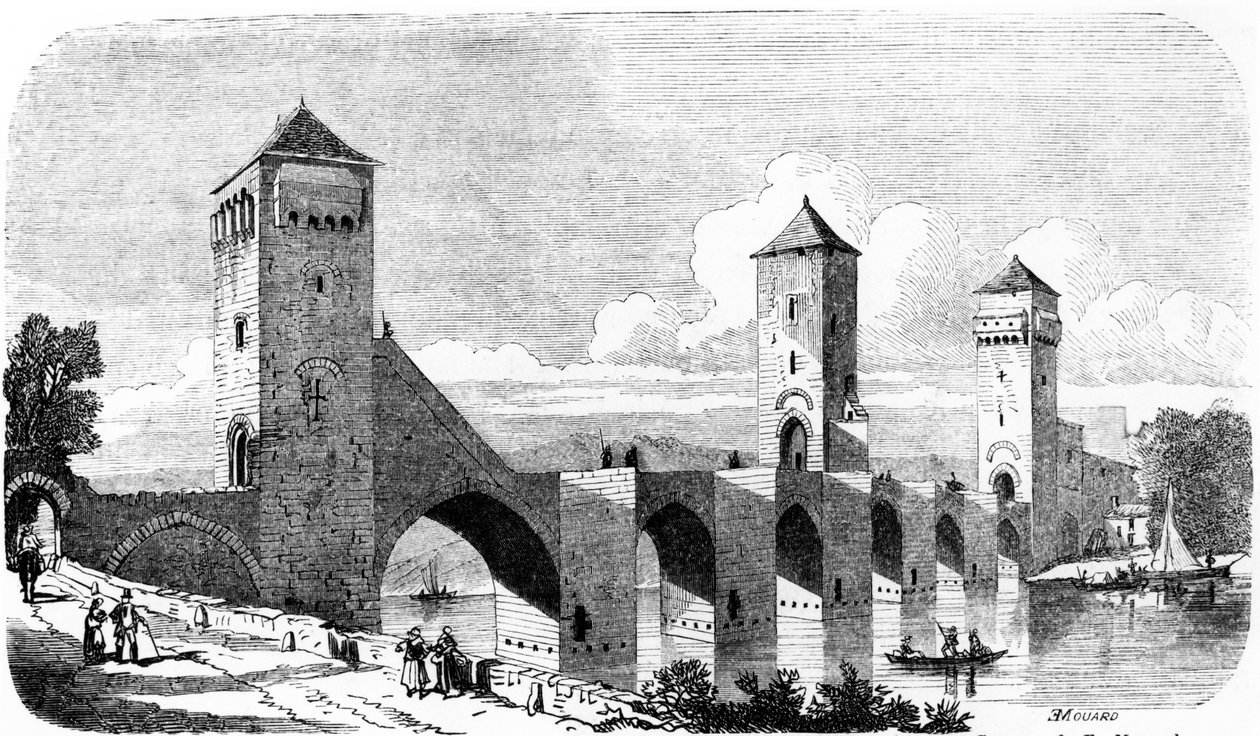 O Pont Valentré, Cahors, França de Jules de Verneilh Puyraseau