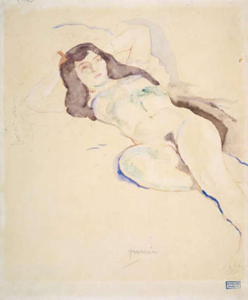 Modelo feminino deitada. Elfos de Jules