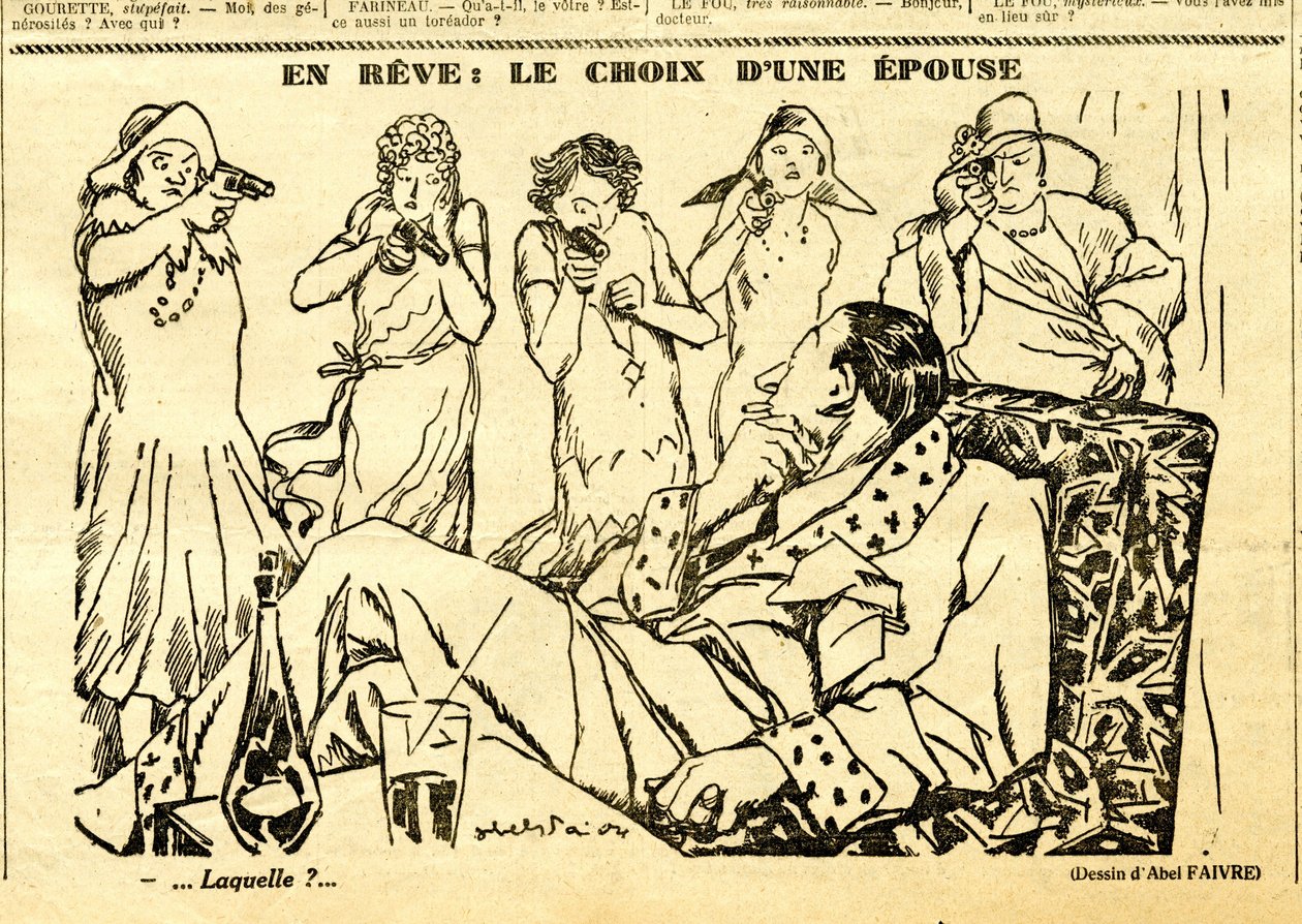 Candide, Satirical em P&B de Jules Abel Faivre