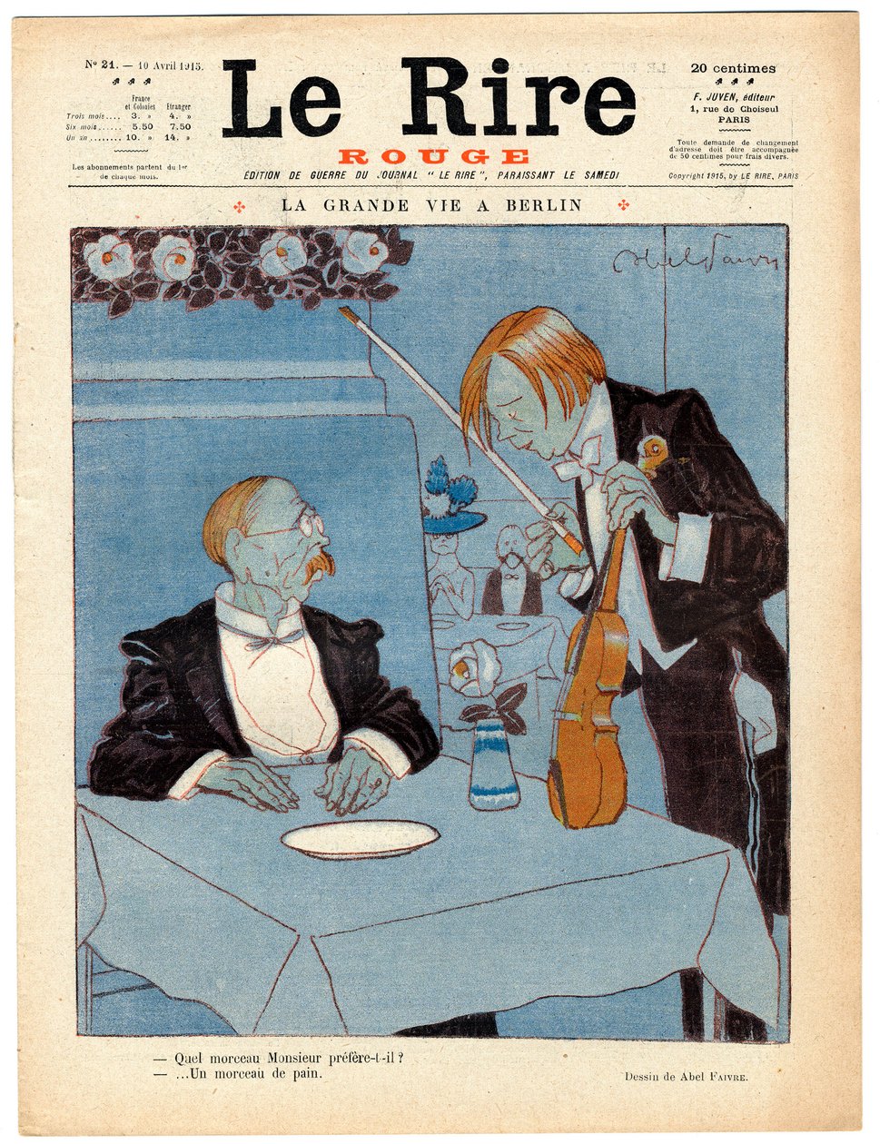 Capa de "The Red Laughter", Satirical in Colors de Jules Abel Faivre