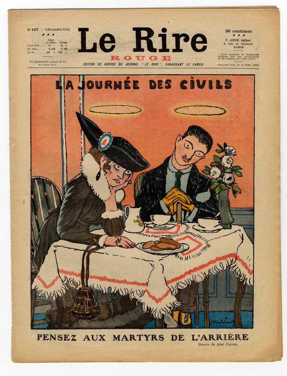 Capa de "The Red Laughter", Satirical in Colours de Jules Abel Faivre