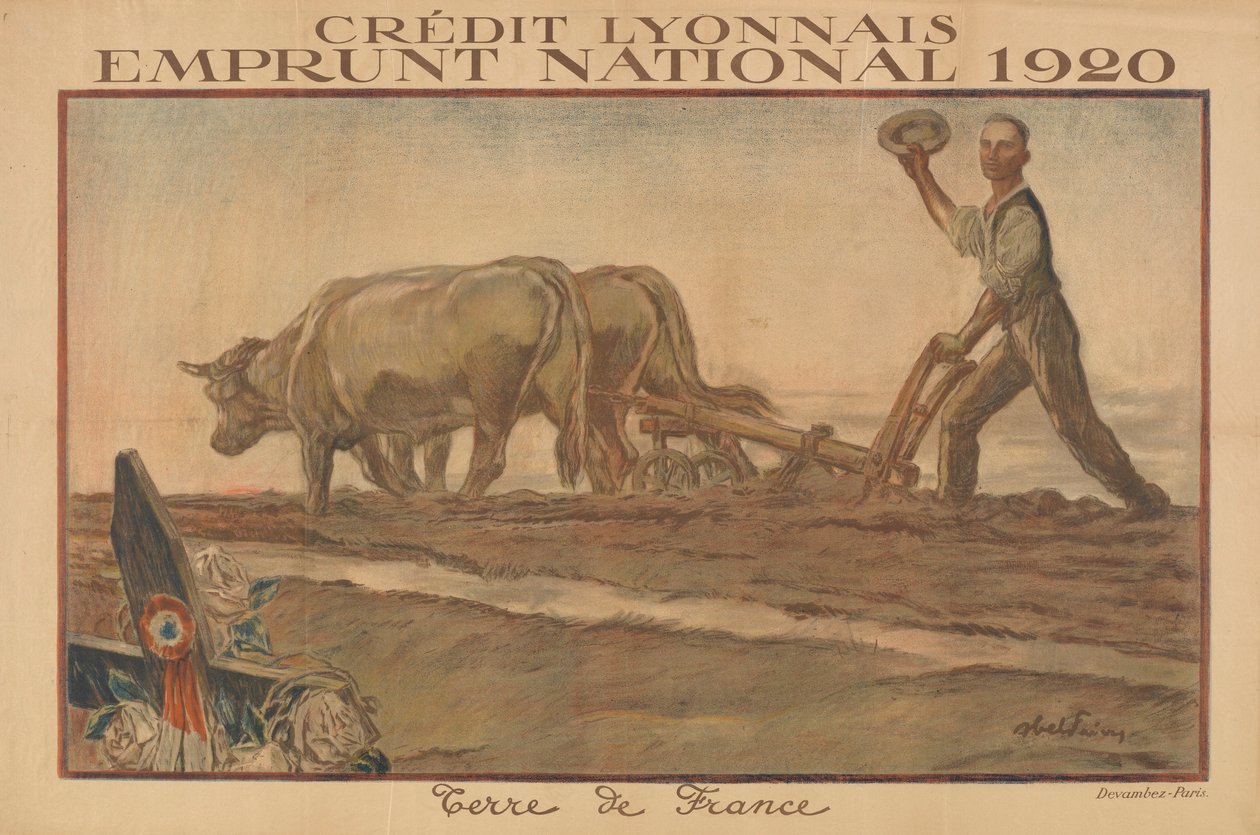 Credit Lyonnais, Empréstimo Nacional 1920, Land of France (Lyon Credit, National Loan 1920, Land of France) de Jules Abel Faivre