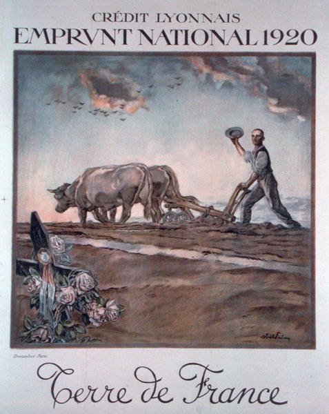 Cartaz do Credit Lyonnais anunciando o Empréstimo Nacional de Jules Abel Faivre