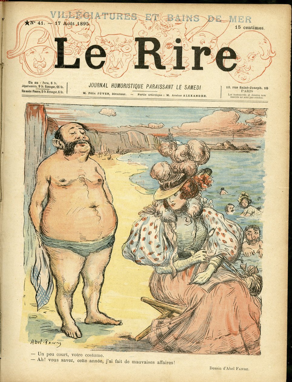 Ilustração de Abel Faivre (1867-1945) para o Cobertor de Le Rire de Jules Abel Faivre