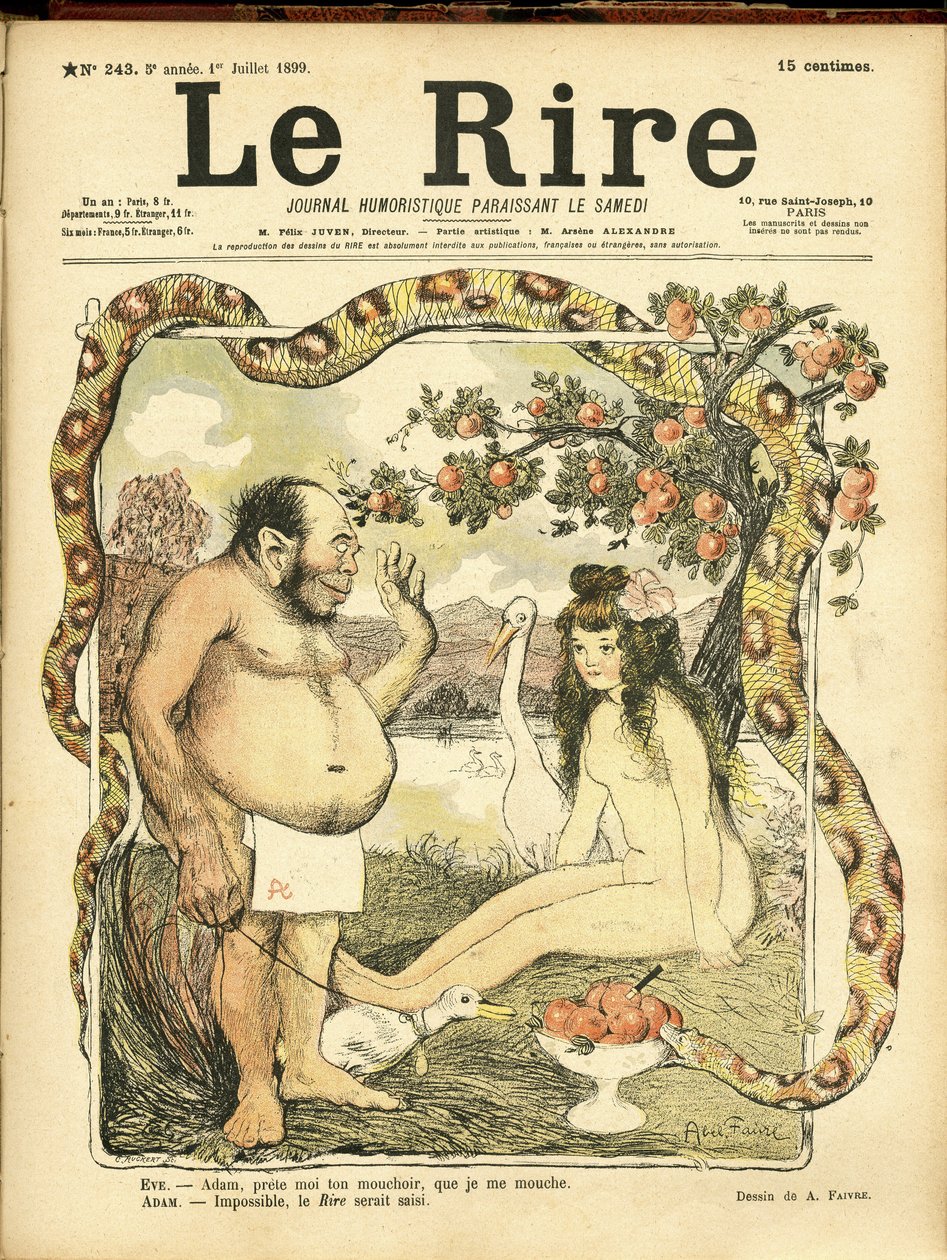Ilustração de Abel Faivre (1867-1945) para a Capa de Le Rire, No. 243 de Jules Abel Faivre