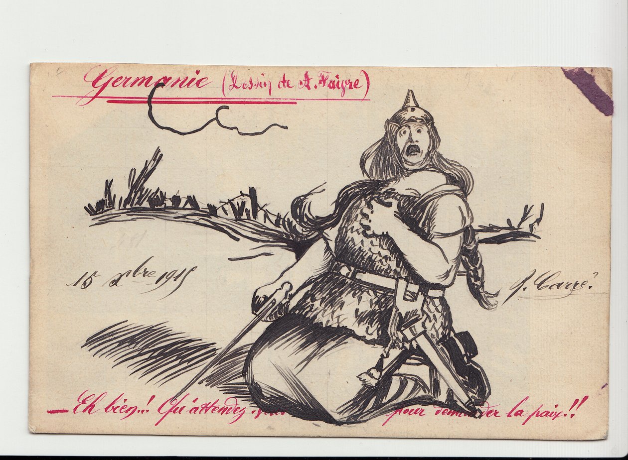 Cartão Postal, Satirical em Cores de Jules Abel Faivre